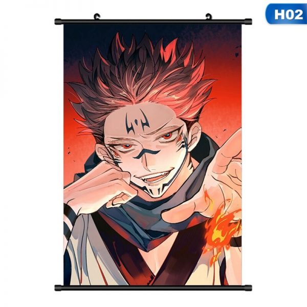 WTQ Canvas Painting Retro Poster Jujutsu Kaisen Poster Wall Decor Wall Art Picture for Living Room 4 - OFFICIAL ®Jujutsu Kaisen Merch