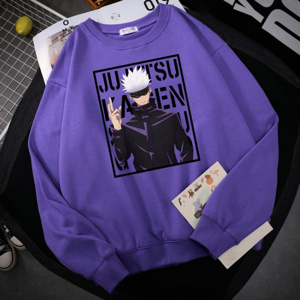 Funny Gojo Satoru Hoodies Jujutsu Kaisen Anime Print Warm Mens Sweatshirts Oversized Male Clothes Casual Fashion - OFFICIAL ®Jujutsu Kaisen Merch