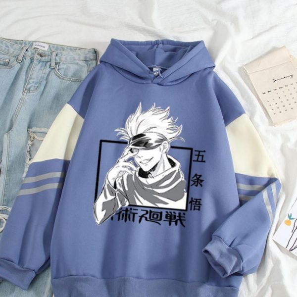 Gojo Satoru Hoodies Jujutsu Kaisen Anime Print Fleece Thick Sweatshirts Oversized Female Clothes Casual Fashion Man 2 - OFFICIAL ®Jujutsu Kaisen Merch