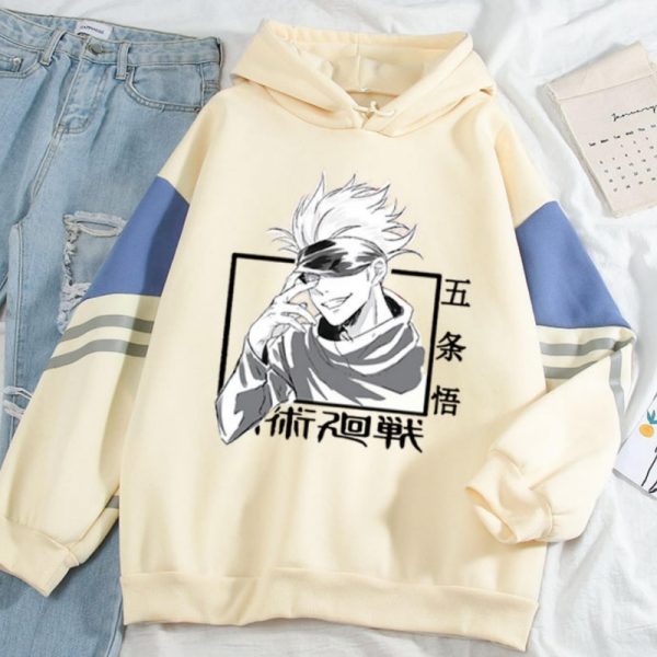Gojo Satoru Hoodies Jujutsu Kaisen Anime Print Fleece Thick Sweatshirts Oversized Female Clothes Casual Fashion Man - OFFICIAL ®Jujutsu Kaisen Merch