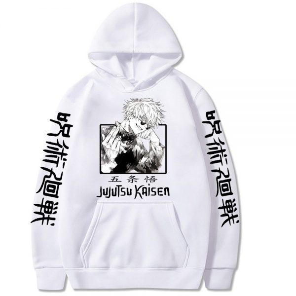Jujutsu Kaisen Hoodie Hip Hop Anime Gojou Satoru Print Hooded Pullovers Tops Loose Long Sleeves Harajuku 3 - OFFICIAL ®Jujutsu Kaisen Merch