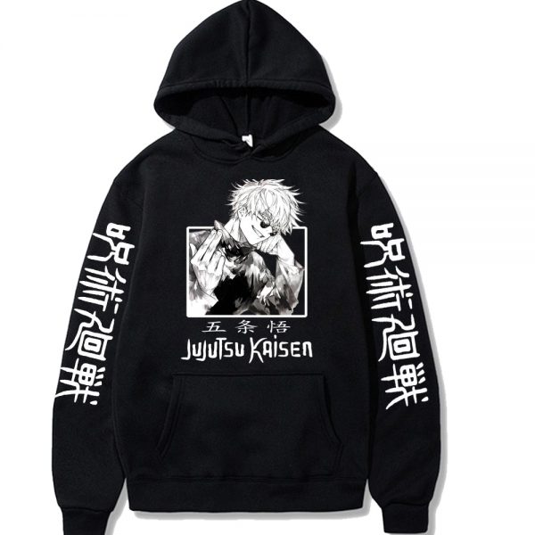 Jujutsu Kaisen Hoodie Hip Hop Anime Gojou Satoru Print Hooded Pullovers Tops Loose Long Sleeves Harajuku - OFFICIAL ®Jujutsu Kaisen Merch