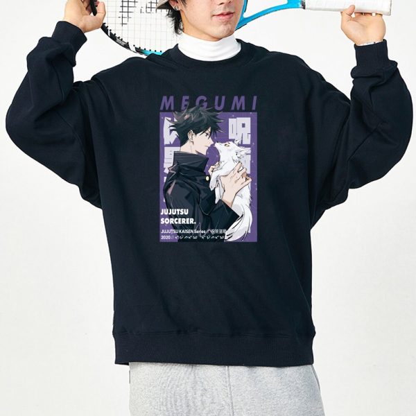 Jujutsu Kaisen Fleece Hoodies Man Megumi Fushiguro Anime Sweatshirt Harajuku Sweater Winter Clothes Mens Loose Casual 1 - OFFICIAL ®Jujutsu Kaisen Merch