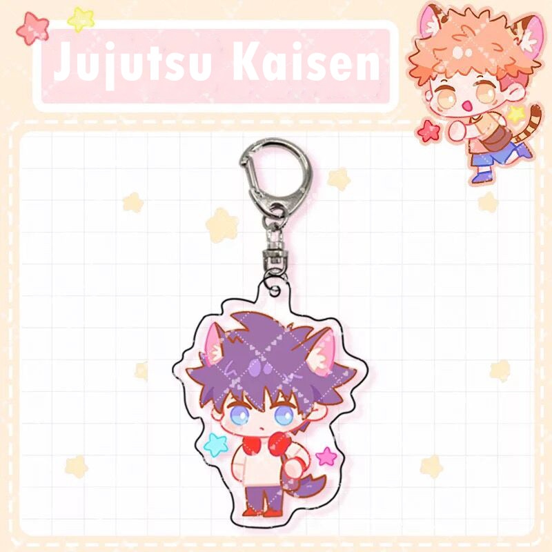 Anime Jujutsu Kaisen Creative Keychain Kawaii Yuji Itadori Cartoon Figures Acrylic Key Chain Bag Pendant Accessories Fans Gift