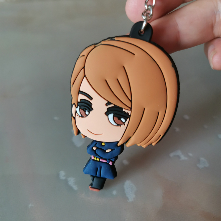 Anime Jujutsu Kaisen Keychain Charms Itadori Yuji PVC Pendant Key Chains Cartoon Key Ring Collection Key Holder Trinket Gifts