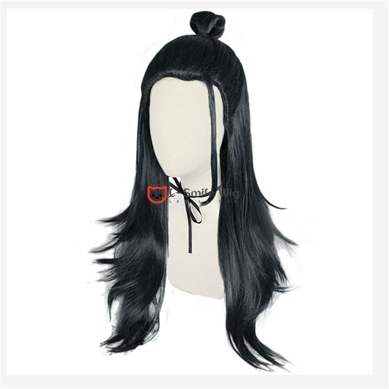 2 Styles Anime Jujutsu Kaisen Cosplay Wig Suguru Geto Kenjaku Black Hair Cosplay Wig Synthetic Party Cosplay Wigs Wig Cap