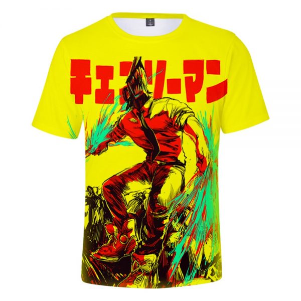 2021 Anime Chainsaw Man 3D Print T shirts Women Men Fashion Summer Short Sleeve T Shirts 5 - OFFICIAL ®Jujutsu Kaisen Merch